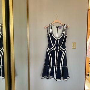 Elegant Navy and White Dress